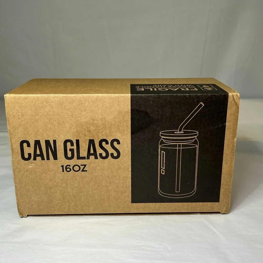 Teacher Appreciation Glass Cup with Lid 2 Straws & Brush 16 Oz New In Box‎ Gift